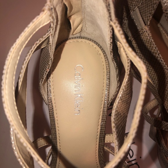 Calvin Klein Python Strapped Heels - Picture 2 of 7